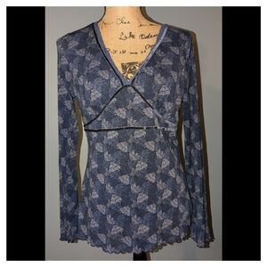Access large blue empire waist top